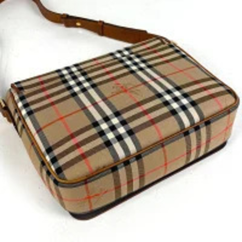 Burberry Bag Messenger Brown Check Canvas Shoulder